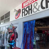 Shop entry with Spider-Man display